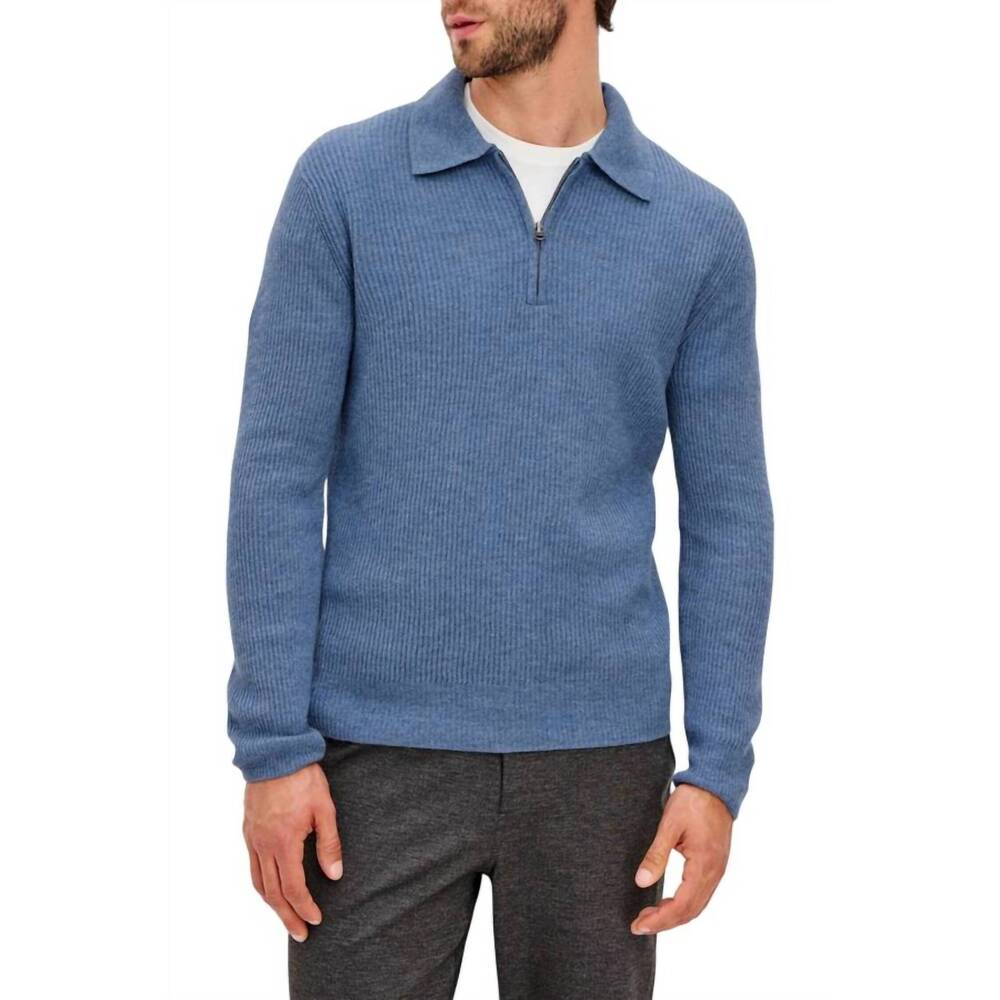 NEW RAILS monty quarter zip top in cerulean blue